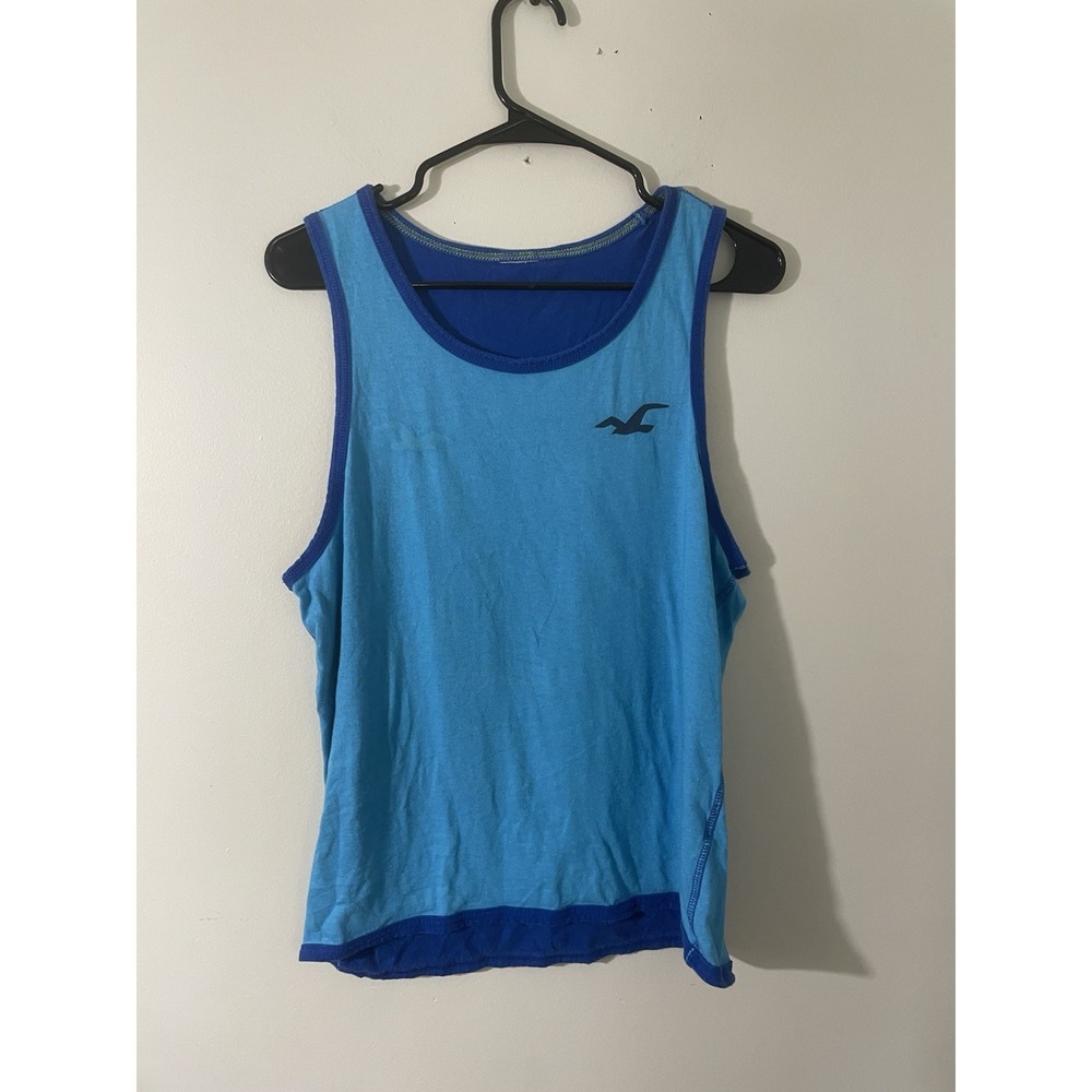 Vintage Hollister Men's‎ Medium Blue Muscle Tank Top Y2K 90's
